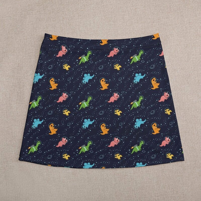 Mini-saia com padrão feminino elegante dinossauro no espaço, roupas femininas, roupas de verão, roupas novas, Coreia, 2023