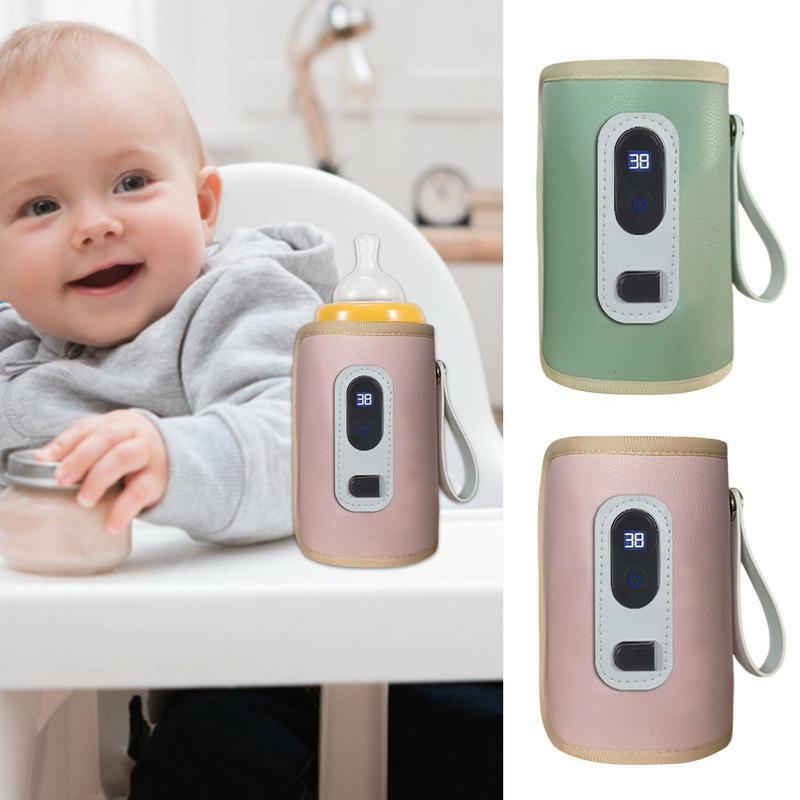 Penghangat botol susu bayi, kantung pemanas Digital pengisi daya USB untuk luar ruangan, penghangat botol susu bayi portabel