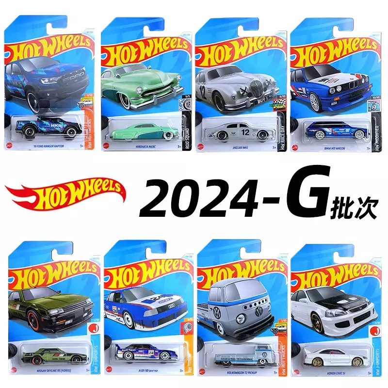 2024G Oryginalny samochód Hot Wheels 1/64 Diecast Boy Toy Honda Civic BMW M3 Wagon Porsche 911 Volkswagen T1 Nissan Skyline Jaguar MK1