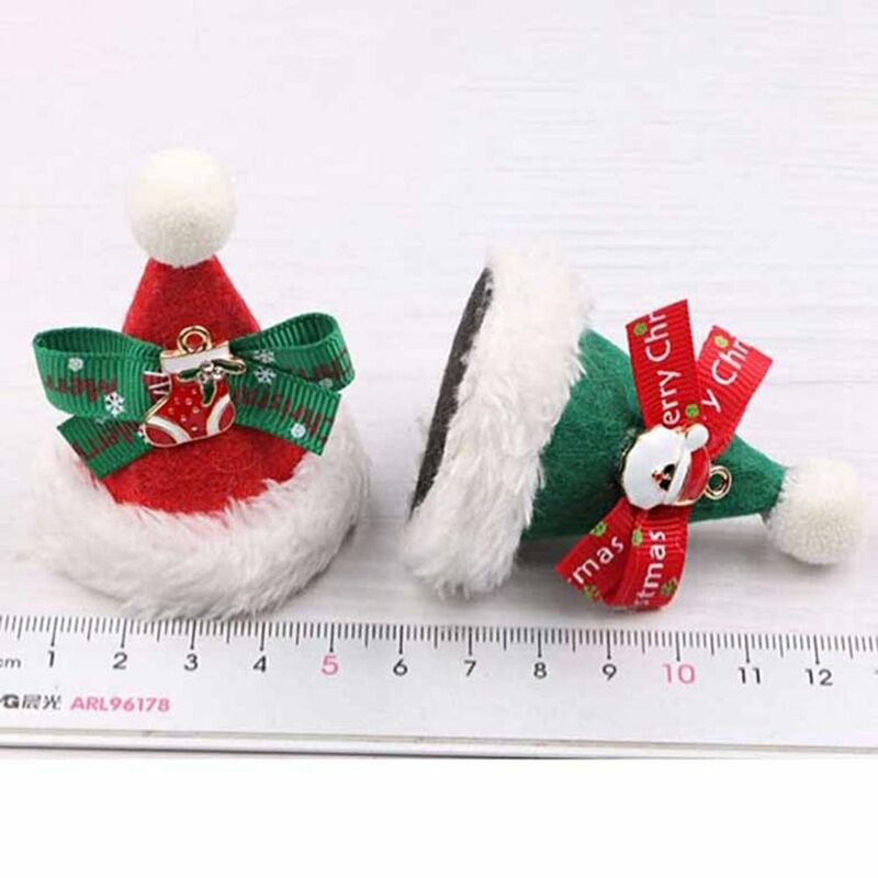 Red Barrette Santa Claus Children Hair Clip Christmas Hat Hairpin Christmas Costume Dress Up Korean Hair Accessories