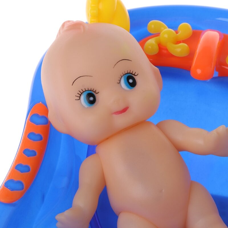 Bañera con muñeco de bebé, juguete de baño para niños, juguetes flotantes de agua, educativo temprano