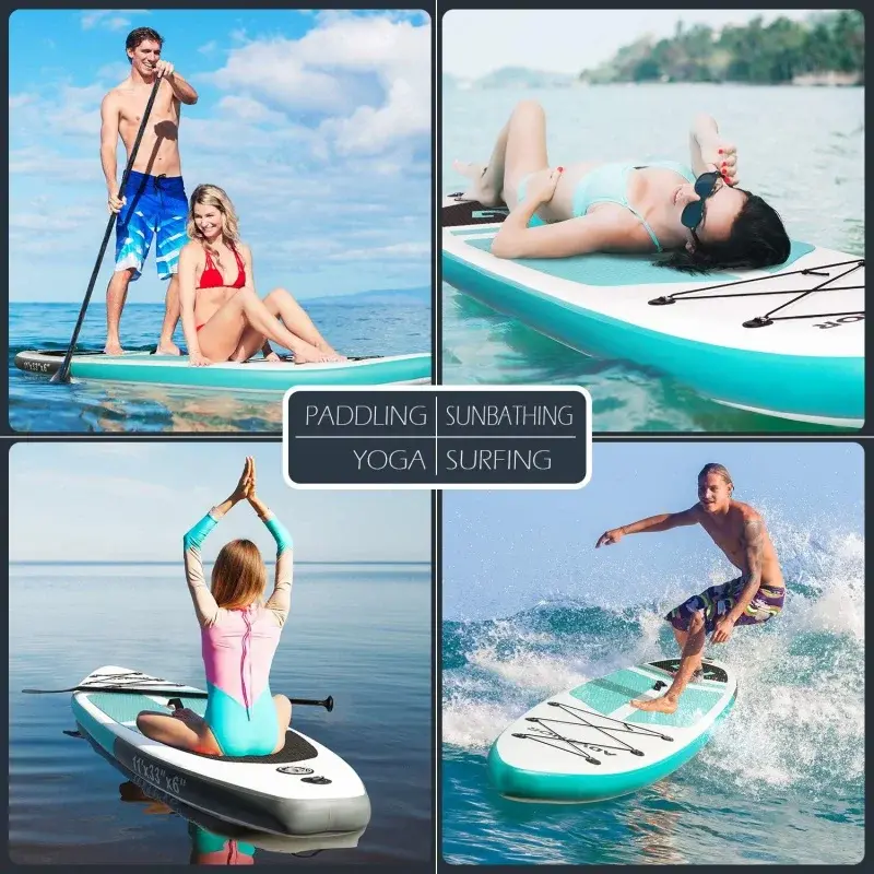 ADVENOR Paddle Board 11'x33 x6 Extra Wide Inflatable Stand Up Paddle Board with Adjustable Paddle,Backpack,Waterproof Bag,Leash,