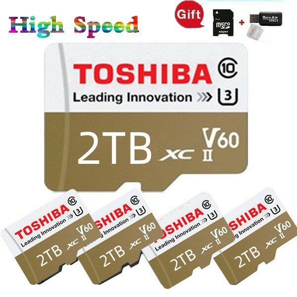 USB 3.0 Micro SD SDHC Card Drive, TF Memory Card Reader, Free Reader, Grande Capacidade, 2TB, 1TB, 512GB, 256GB, Novo