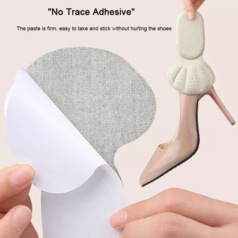 2 in 1 Sneakers Heel Stickers Pads Unisex T-Shaped Half Size Shoe Foot Care Inserts Insoles Heel Protection Anti Wear Pads
