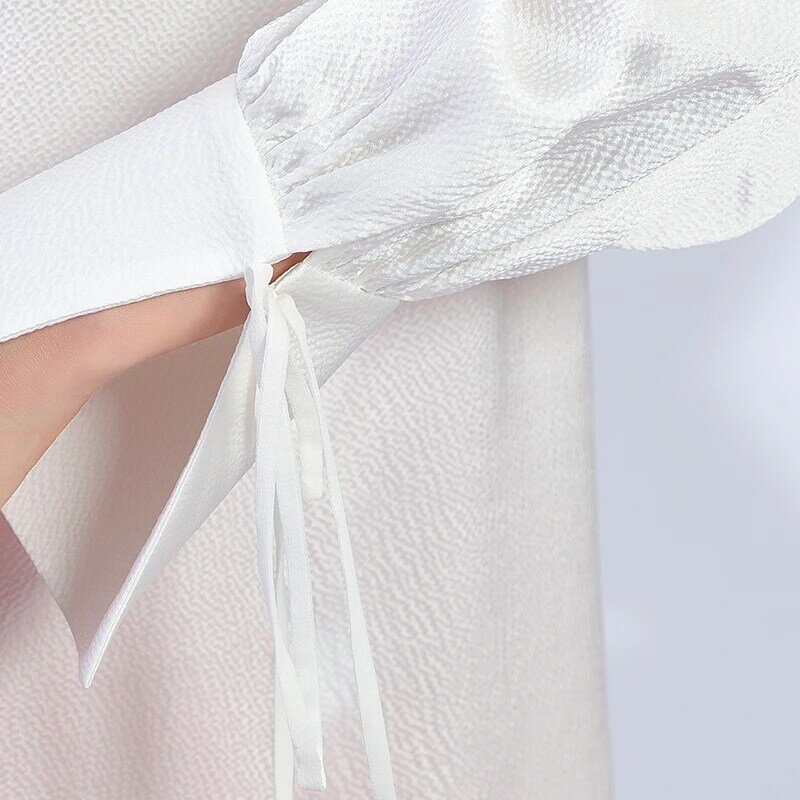 Amor casual polo-pescoço de seda camisa branca mangas compridas blusas soltas oversized 3xl womens topos camisas assimétricas outono by170