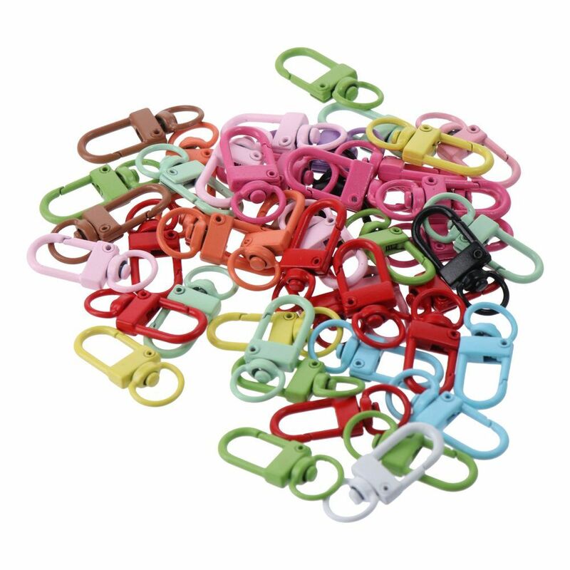 Цветные застежки-карабины, цепочки для ключей, разные цвета, металлические поворотные застежки, аксессуары для рукоделия