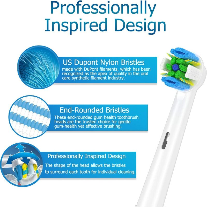 8Pcs Opzetborstels Voor Oral-B Elektrische Tandenborstel Advance Power/Vitality Precision Clean/Pro Gezondheid/Triumph/3D Excel