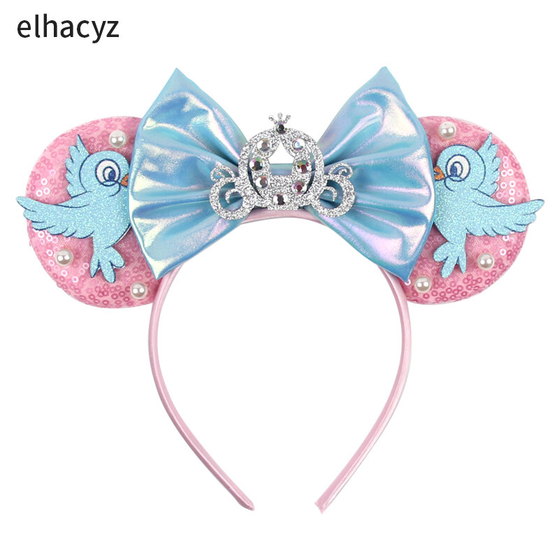 2024 New Trendy Glitter Mouse Ears fascia con paillettes 5 "Bow Hairband Boutique Girls Festival Party accessori per capelli donna copricapo