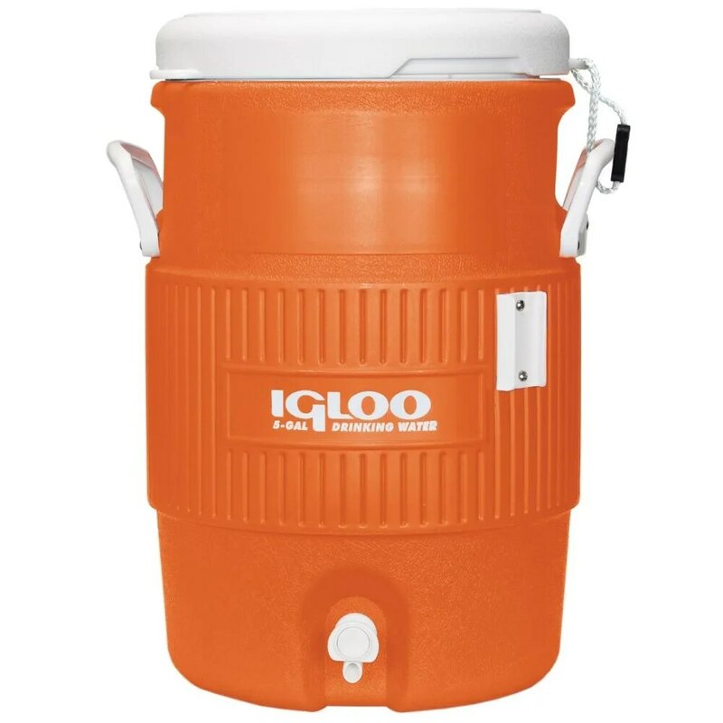 Igloo-Jarro refrigerador de bebidas de polietileno pesado, laranja, capacidade 18,9 LT, 5 galões