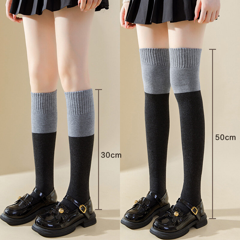 Women Over Knee Socks Thermal Warm Thigh High Long Socks Winter Lolita Jk Cosplay Sock Knee Pressure Thin Leg Long Stockings
