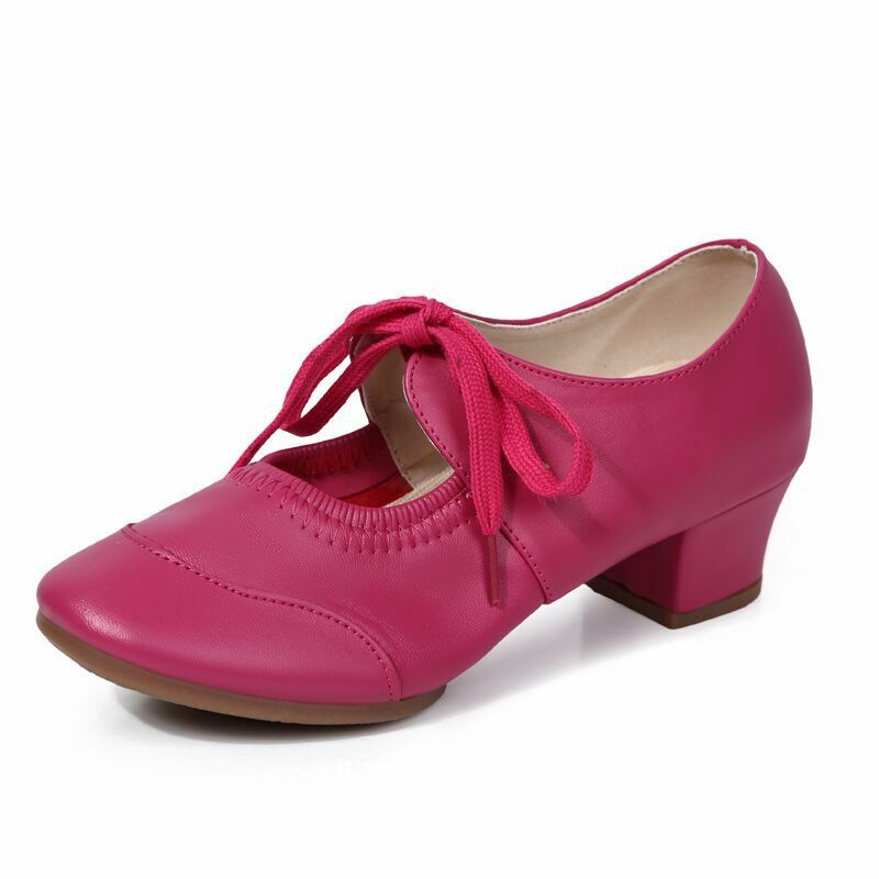 Women's toe lace-up Latin dance shoes, modern international dance, social dance, social dance shoes, 4cm high heel, direct sale