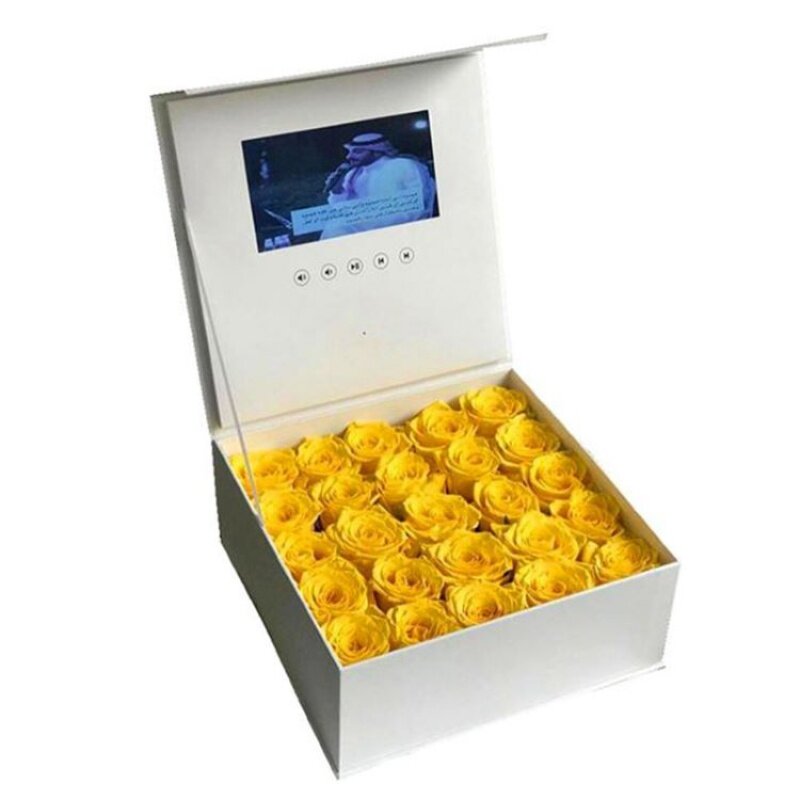 Luxo Caixas De Papelão Branco, Embalagem Personalizada Caixa De Papel De Flor, Produto Personalizado