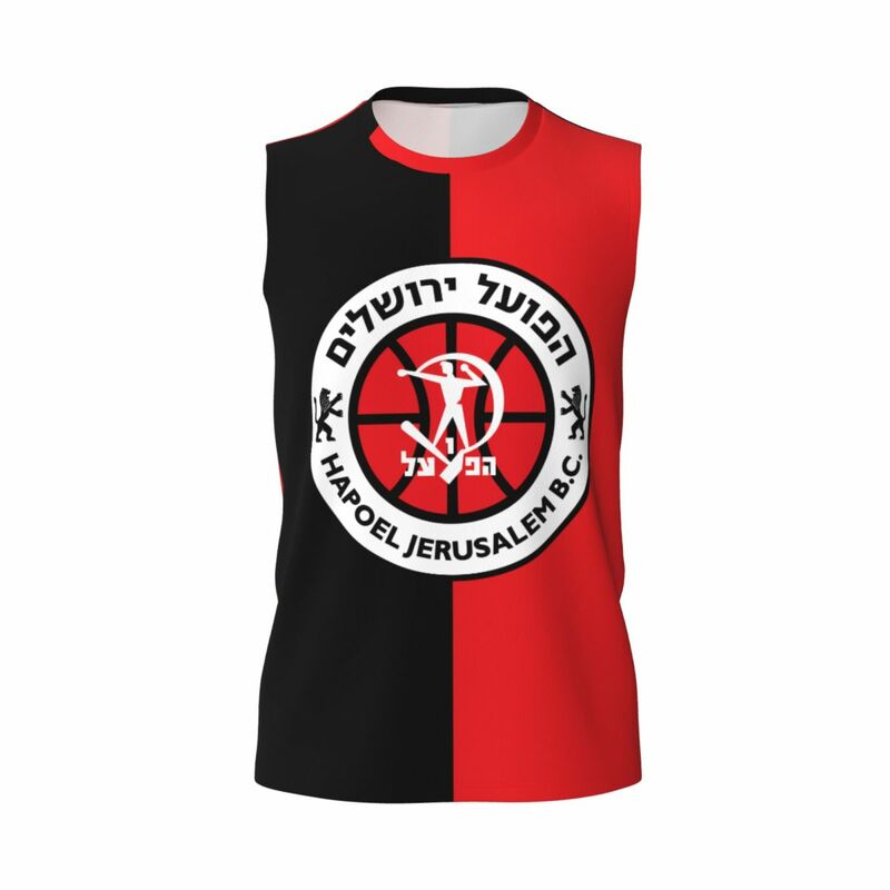 Hapoel Jerusalem Basketball Athletic Męski bawełniany podkoszulek z nadrukiem HD Muscle Tee Koszulka bez rękawów Podkoszulek bez tagów