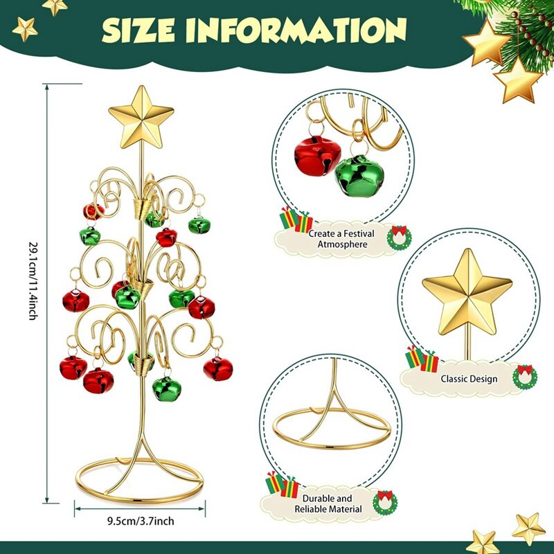 Présentoir d'ornement en métal pour arbre de Noël, support de crochet métallique, support d'ornement durable, 2 pièces