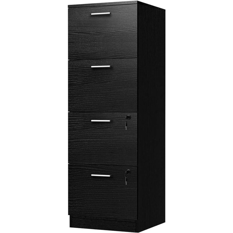15.86" Deep Vertical Filing Cabinet for Letter A4-Sized Files Need to Assemble Storage Cabinet Furniture Black Freight Free