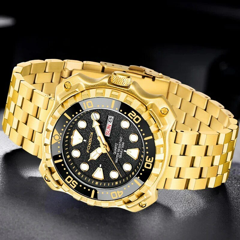 LIGE 2023 Business Watch Men FOXBOX Brand Luxury Men Watch Fashion 30M Waterproof Chronograph Quartz Wristwatches Montre Homme