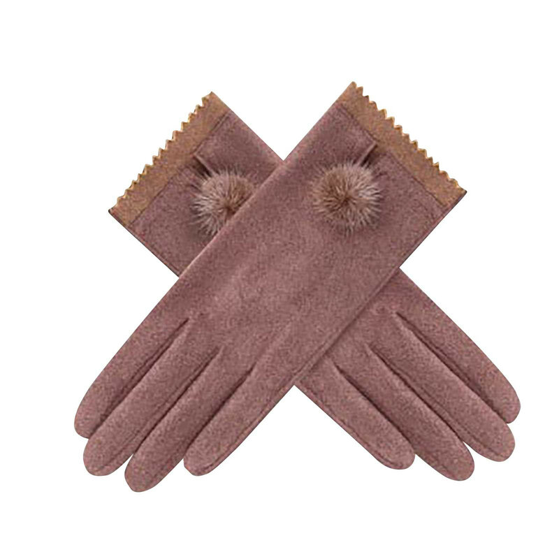 Damskie zimowe na zewnątrz Plus aksamitne zagęszczone ciepłe wiatroszczelne rękawice zimowe skórzane rękawiczki Y2k dla eleganckich kobiet
