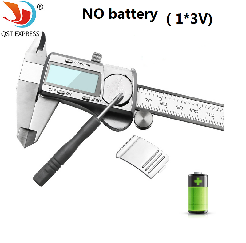 Paquímetro digital eletrônico, 0-150mm, 0.01mm, aço inoxidável, ferramenta de medição, calibre vernier digital