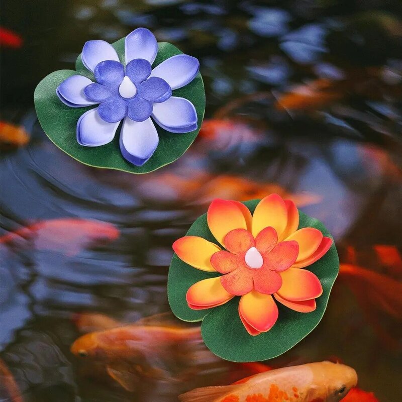 Pływająca pływające do wody indukcyjna lampa lotosu wodoodporna lampa sztuczny lotos lotosu świeca elektroniczna LED 10cm