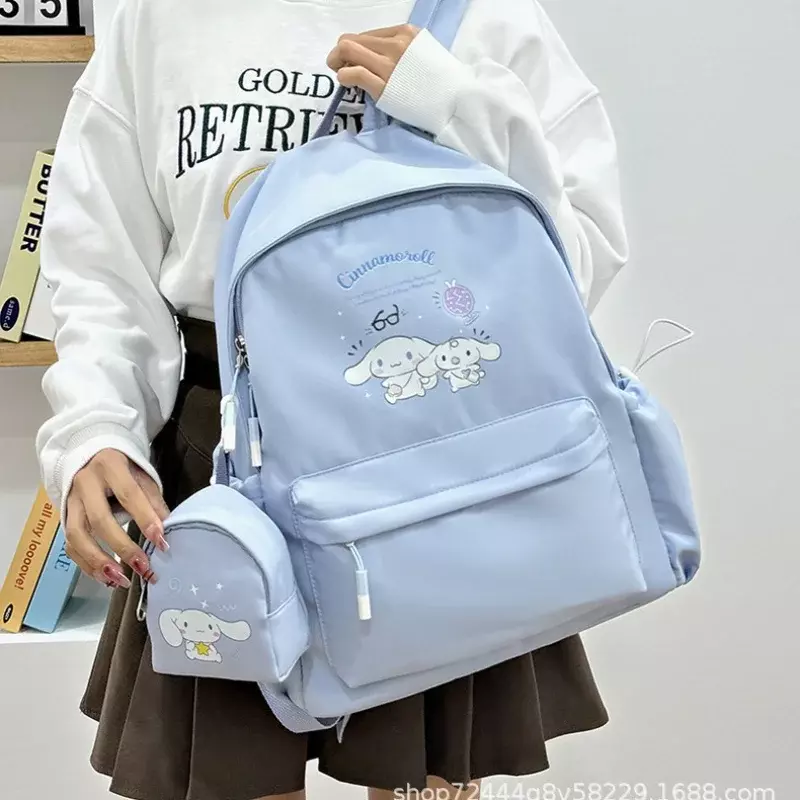 Sanrio-mochila escolar para estudiantes, morral ligero y de gran capacidad con dibujos animados, bonito Clow M