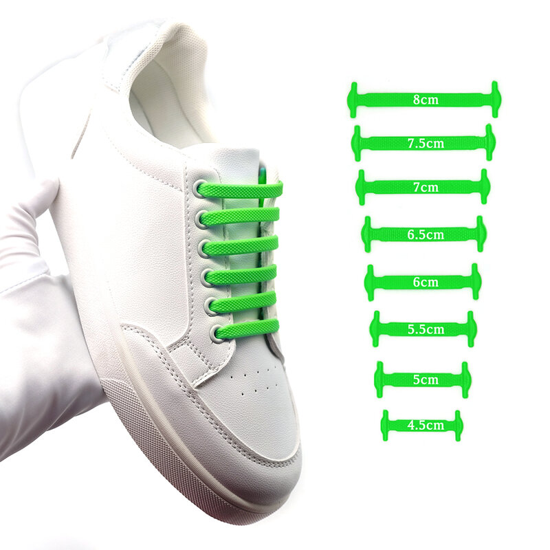 New 16Pcs Elastic Shoe Laces All Sneakers Silicone Stretch Shoelaces Unisex Fashion No Tie Shoelace Rubber Band Shoelaces