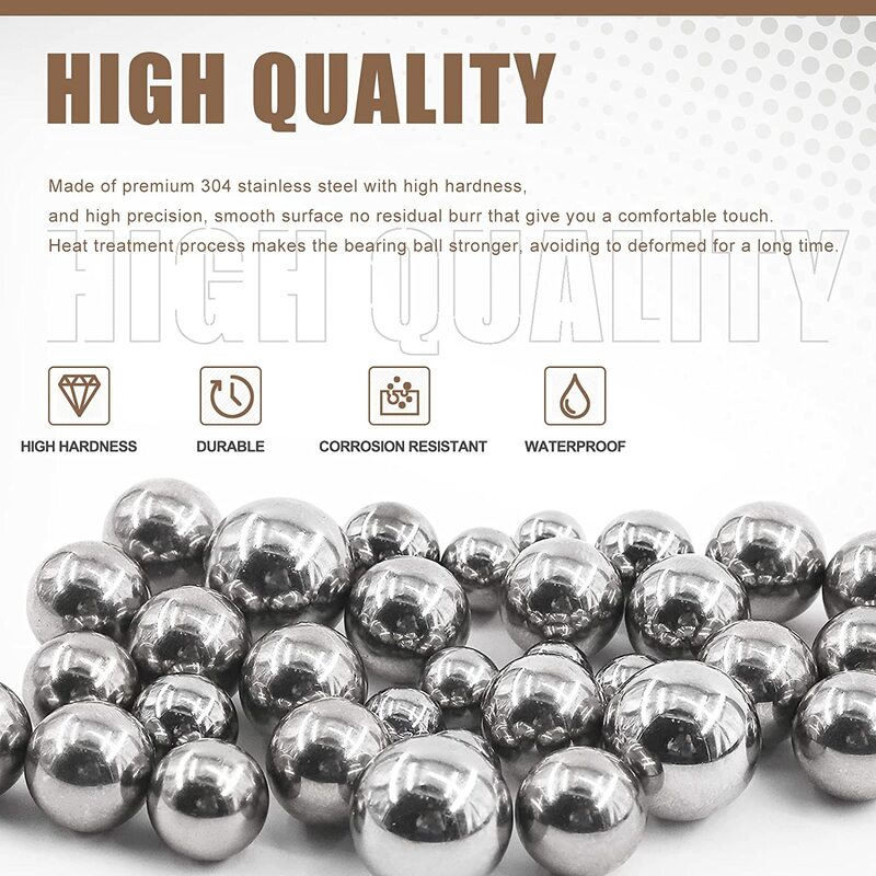 304 Stainless Steel Ball Dia 1mm - 21mm High Precision Bearing Balls Smooth Ball For Motorcycles Bicycles Casters Accessories