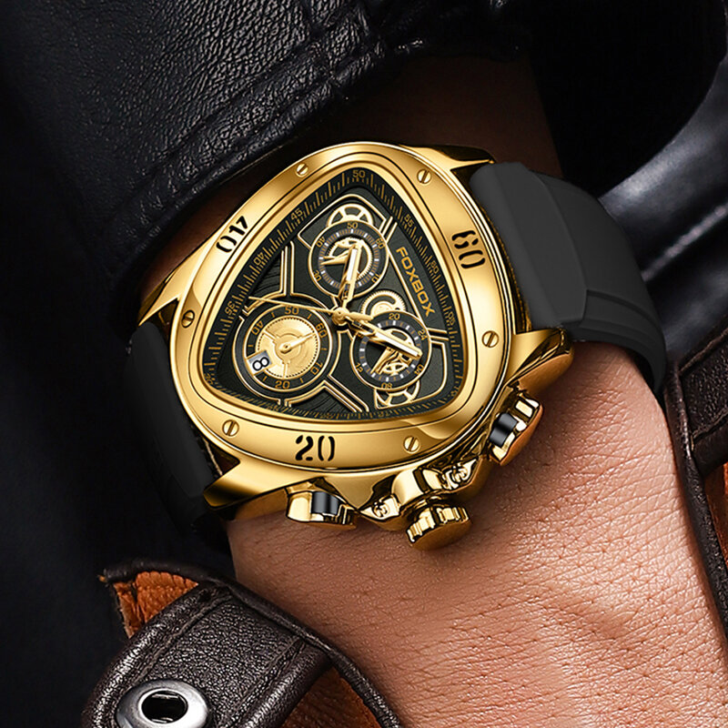 LIGE-Relógio de ouro impermeável masculino, marca de topo, luxo, moda, esporte, militar, quartzo, cronógrafo, relógios de pulso, novo, 2023