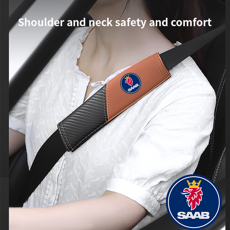 1Pcs car seat belt cover shoulder pad interior accessories for SAAB 9-3 9-5 9-7 9-4X PhoeniX 900 99 Sonett 96 93 9000