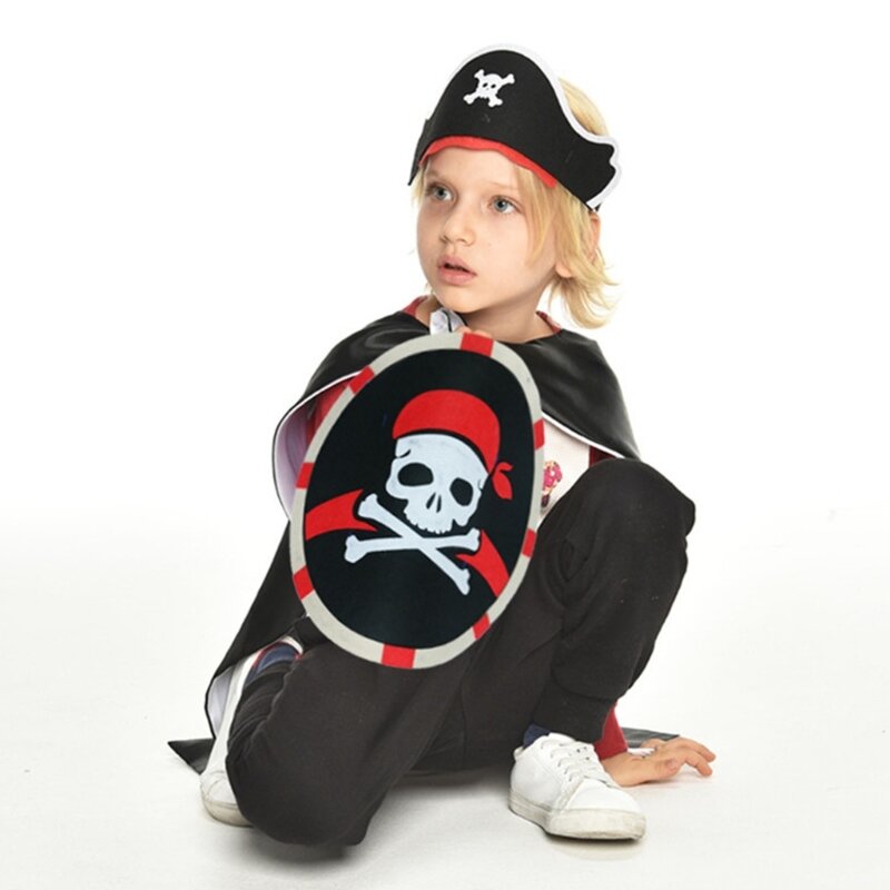 Головная повязка на глаза для Хэллоуина, носимая пиратская шляпа, повязка для волос, косплей-костюм, головной убор для женщин и детей