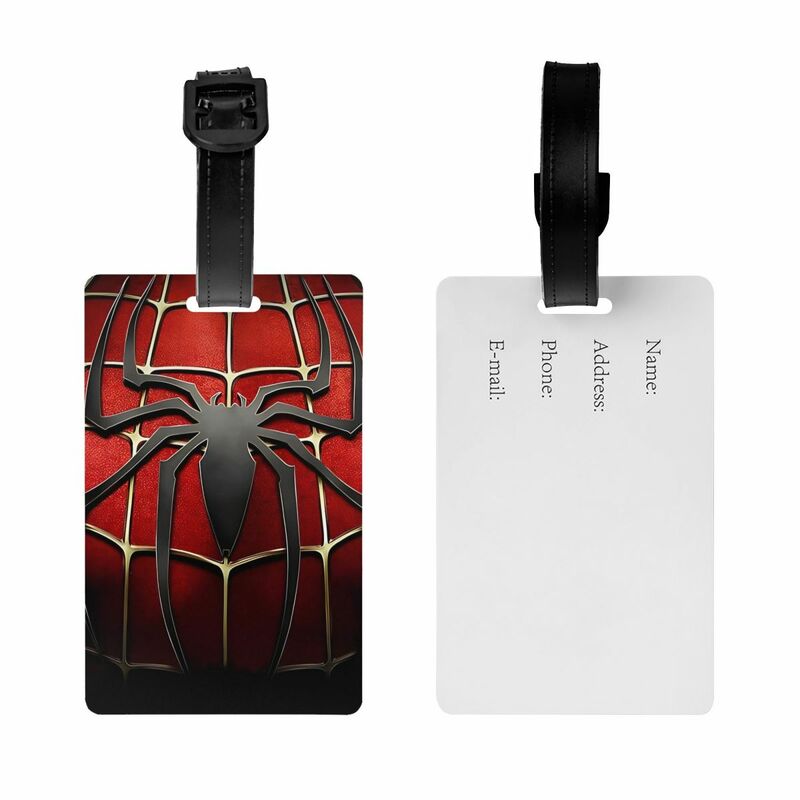 Spiderman Spiderverse Superhero Tag silikonowe akcesoria podróżne przenośne ramka na etykietę przywieszka do bagażu imię adres dowód tożsamości