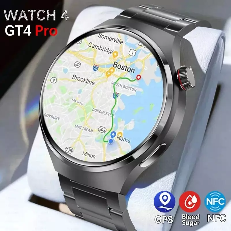 For Huawei Xiaomi GT4 Pro Smart Watch Men NFC GPS Tracker AMOLED 360*360 HD Screen Heart Rate Bluetooth Call SmartWatch 2024 New