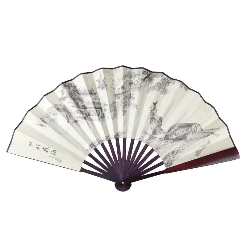 Gepersonaliseerde Festival Opvouwbare Fan Hanfu Bamboe Chinese Draagbare Opvouwbare Ventilator Hand Opvouwbare Ventimador Grande Chinese Decoratie