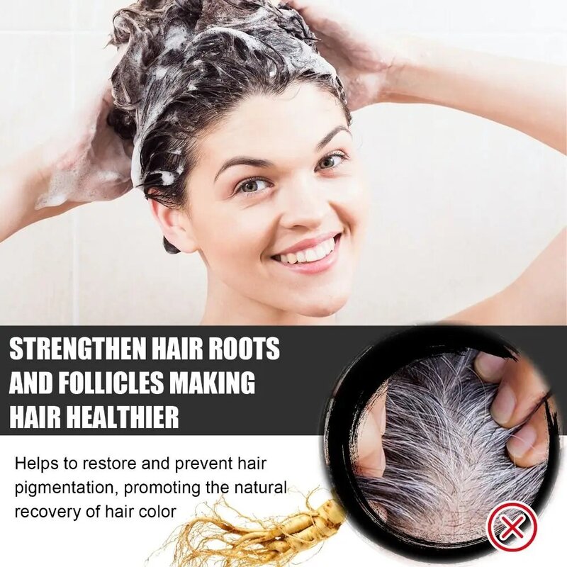 Deep Cleansing Grey Coverage Shampoo Anti Hair Loss Repairs Damaged Hair Charcoal Soap Hair Darkening Replenish Hydration