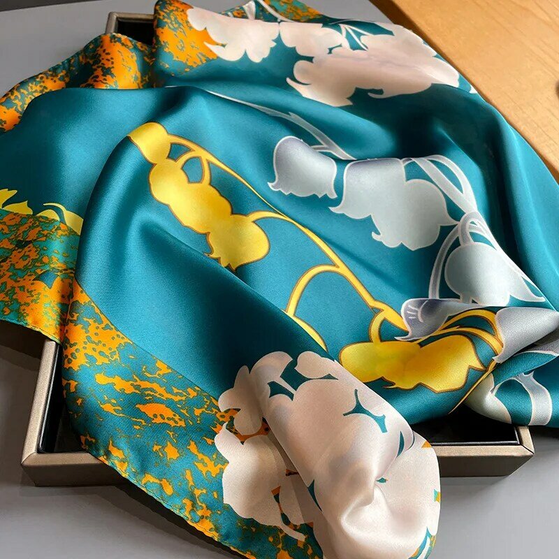 Koi saltando nova moda cachecol para senhoras pintura flor cachecol xale decorativo headscarf variedade popular macio xale quente presente