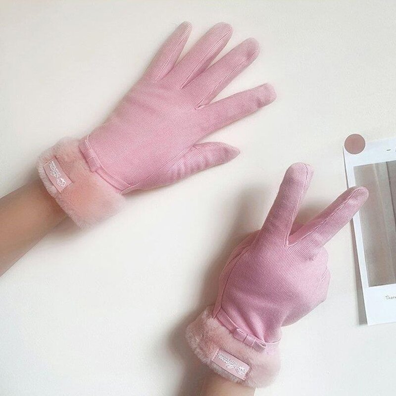 Stropdas Winddichte Handbescherming Full Finger Handschoenen Herfst Winter Dames Handschoenen Koreaanse Stijl Touchscreen Rijden Want