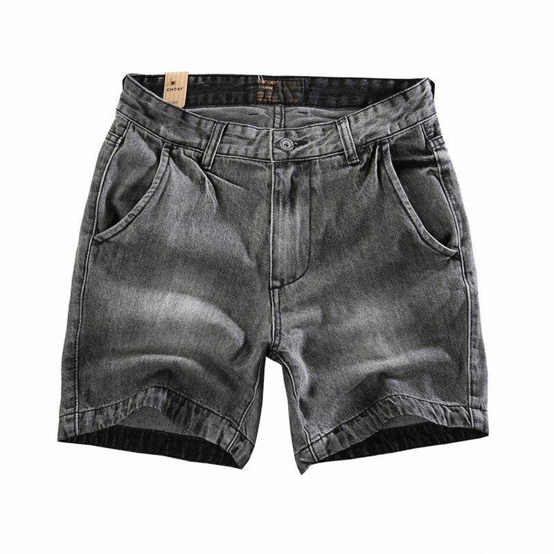 Short cargo droit en denim délavé pour homme, jean de plage longueur genou, style américain d'été, Harajuku Y2K Streetwear, 100% coton