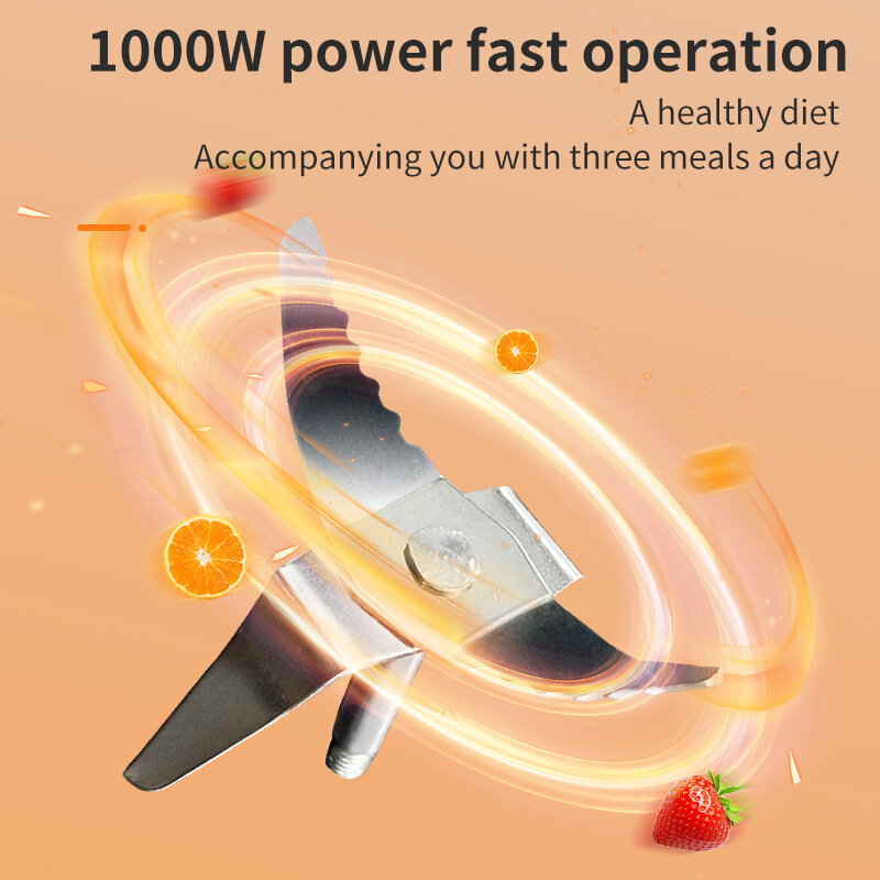 เครื่องบดเนื้อคั้นอาหาร7ฟังก์ชันใน1 1000W เครื่องบดเนื้อคั้นที่หั่นผักเครื่องปั่นอาหารอเนกประสงค์