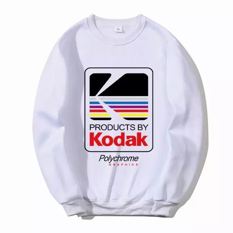 Толстовка с круглым вырезом для мужчин и женщин, Свитшот в стиле хип-хоп, корейский тренд с принтом Kodak в стиле Харадзюку, Повседневный пуловер, спортивная одежда унисекс, модные топы