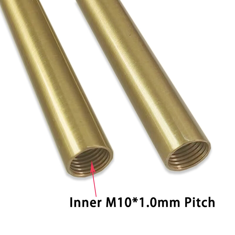 2ชิ้น M10โคมไฟตั้งโต๊ะด้านในท่อทองแดงแบบตรงรูกลวงท่อตรงเสากลาง LED เชื่อมก้านต่อขยาย