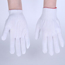 13-Pin Sarung Tangan Nitril Dicelup Anggrek Biru Kasa Putih Semi-lem Lem Gantung Tempat Kerja Pakaian Kerja Aksesori Sarung Tangan