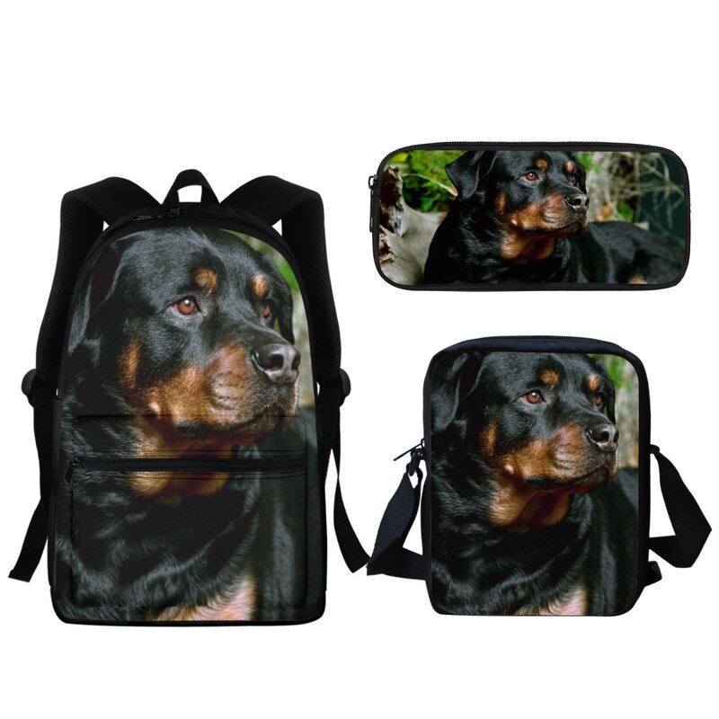 Personalized Rottweiler Design Fashion School Bag Boys Girls Students School High Quality Backpack Satchel Bag Learning Tools