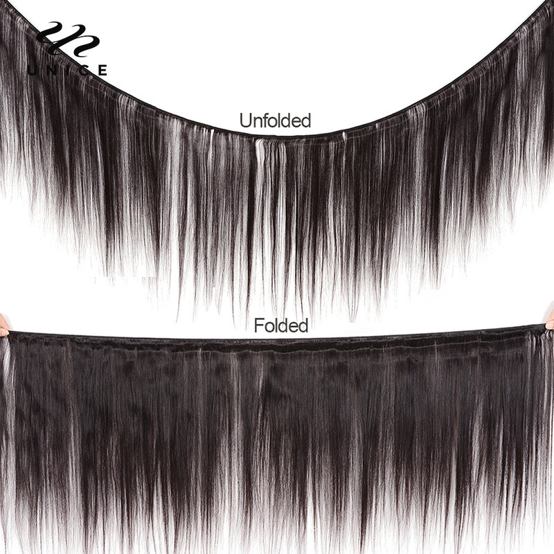 Unice Hair 30 Inch Braziliaanse Bot Steil Haar Bundels 100% Menselijk Haar Weven Bundels Rechte Maagdelijke Haarverlenging 1/3/4 Pcs