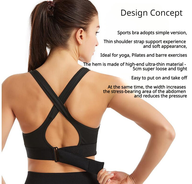 Women Sports Bras Tights Crop Top Yoga Vest Front Zipper Plus Size Adjustable Strap Shockproof Gym Fitness Athletic Brassiere