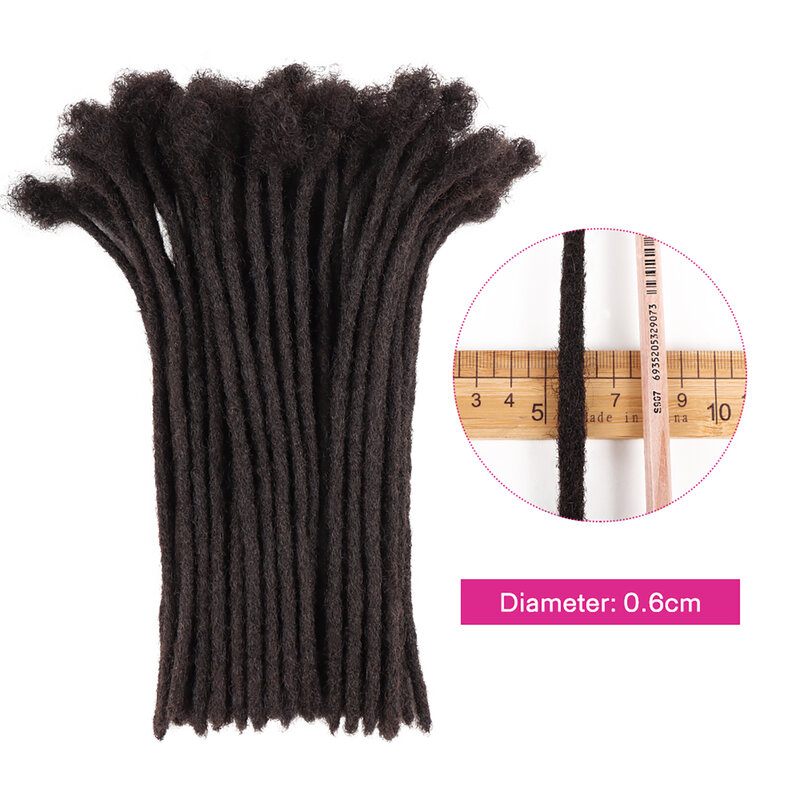 AHVAST 0.2cm 0.4cm 0.6cm 0.8cm Dread Locks Crochet Hair 100% Real Cabelo Humano Handmade Mirco Dreadlocks Extensão Para Homens Mulheres