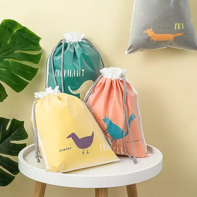 Cartoon Cute borsa con coulisse impermeabile di grande capacità borsa portaoggetti portatile da esterno per la madre borse per pannolini da viaggio