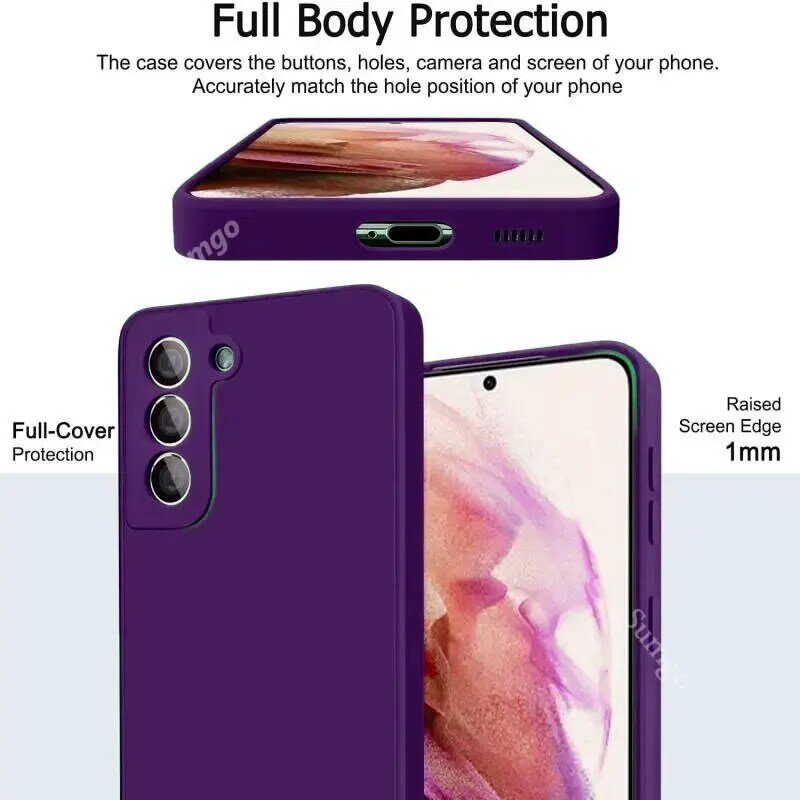 Original Liquid Silicone Case For Samsung Galaxy S24 S23 S22 S21 S20 Ultra Plus Fe A54 A73 A53 A52 5G 4G Cover