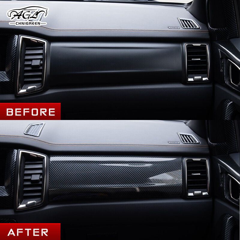 For Ford RANGER 2015 2016 2017 2018 2019 2020 Carbon Fiber Color LHD Car Passenger Co-pilot Panel Cover Trim Interior Decoration