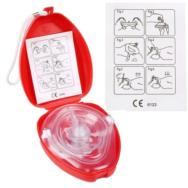 1Pc respirazione artificiale maschera per valvola di respirazione unidirezionale pronto soccorso maschera per la respirazione per addestramento CPR proteggi gli accessori per maschere di salvataggio