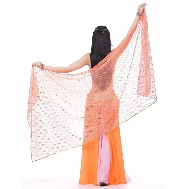 210x95cm paillettes donna sciarpa di danza del ventre scialle Bellywood accessori per costumi da ballo danza del ventre fazzoletto da spettacolo sul palco