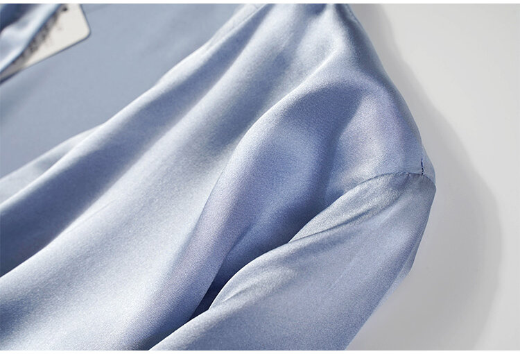 100% Natural Mulberry Silk 16 momme satin silk women  Sleep Robe Sleepwear Nightgown With Belt JN581